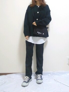 「CONVERSE（コンバース）のconverse（コンバース） ALL STAR OX（オールスターOX）（スニーカー）」を使った、あ やさん（レディース・147cm）の秋コーディネート