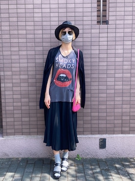 「ロック」｜「アイテム（タンクトップ）」を使った、LLさん（レディース・162cm）の夏コーディネート