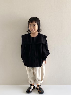 「アイテム（シャツ/ブラウス、ブラック系）」を使った、y___aさん（キッズ・100cm）の夏コーディネート