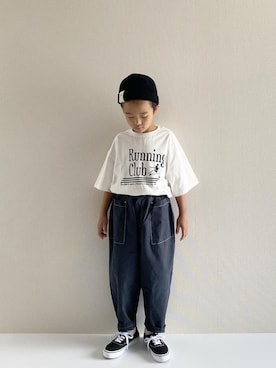 「真夏のアクティブスタイル」｜「アイテム（ニットキャップ/ビーニー）」を使った、y___aさん（キッズ・120cm）の夏コーディネート
