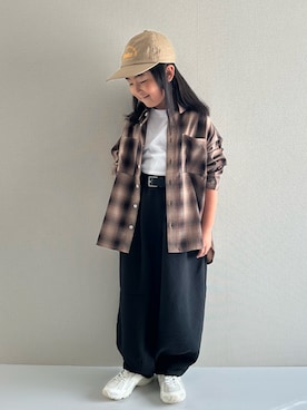 「アイテム（キャップ）」を使った、y___aさん（キッズ・120cm）の秋コーディネート