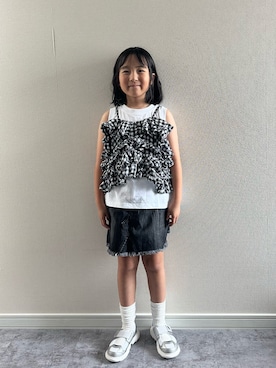 「アイテム（スカート）」を使った、y___aさん（キッズ・127cm）の夏コーディネート
