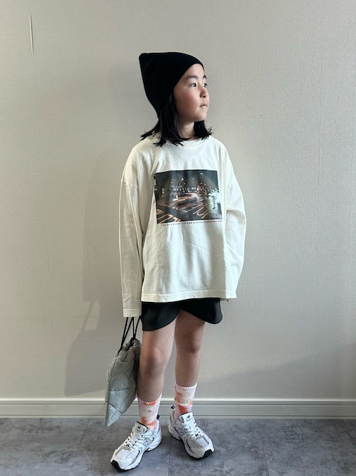 「LOWRYS FARM（ローリーズファーム）のロゴフォトロンＴ　656104（Tシャツ/カットソー）」を使った、y___aさん（キッズ・126cm）の春コーディネート