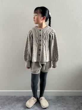 「アイテム（ニット/セーター）」を使った、y___aさん（キッズ・120cm）の冬コーディネート