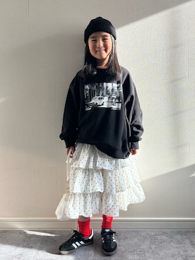 「アイテム（スカート）」を使った、y___aさん（キッズ・120cm）の冬コーディネート