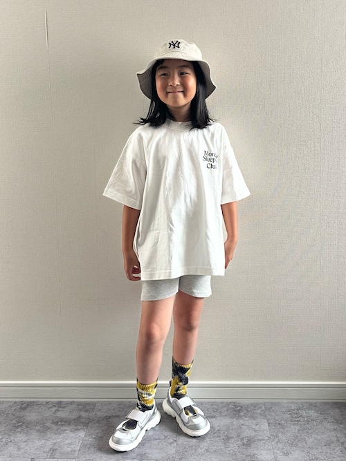 「LOWRYS FARM(ローリーズファーム)の【KIDS】Monday Sleeping Club ロゴプリントT 661480(Tシャツ/カットソー)」を使った、y___aさん(キッズ・126cm)の夏コーディネート