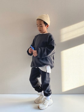 「GENERATOR（ジェネレーター）のアイテム（帽子）」を使った、y___aさん（キッズ・120cm）の冬コーディネート