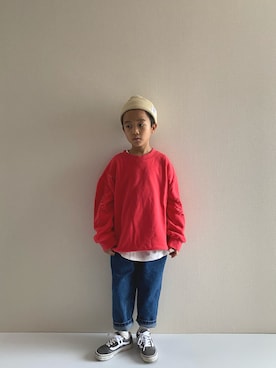 「GENERATOR（ジェネレーター）のアイテム（帽子）」を使った、y___aさん（キッズ・120cm）の秋コーディネート