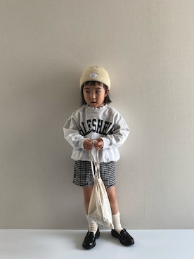 「ZOZOKIDSDAY」｜「アイテム（ニットキャップ/ビーニー）」を使った、y___aさん（キッズ・100cm）の春コーディネート