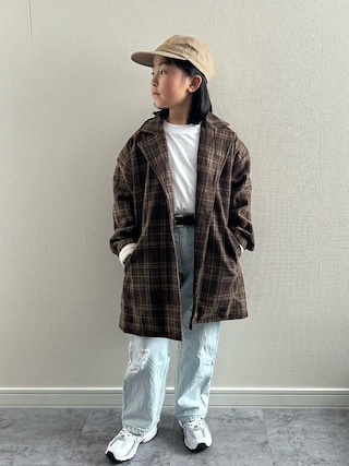 「LOWRYS FARM（ローリーズファーム）のデニムストレートパンツ　571650（デニムパンツ）」を使った、y___aさん（キッズ・120cm）の冬コーディネート