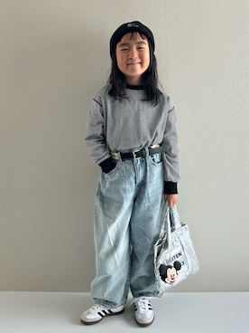 「アイテム（デニムパンツ）」を使った、y___aさん（キッズ・120cm）の秋コーディネート