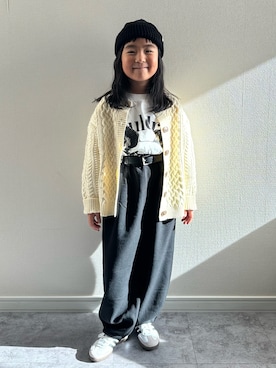 「アイテム（ニット/セーター）」を使った、y___aさん（キッズ・120cm）の秋コーディネート