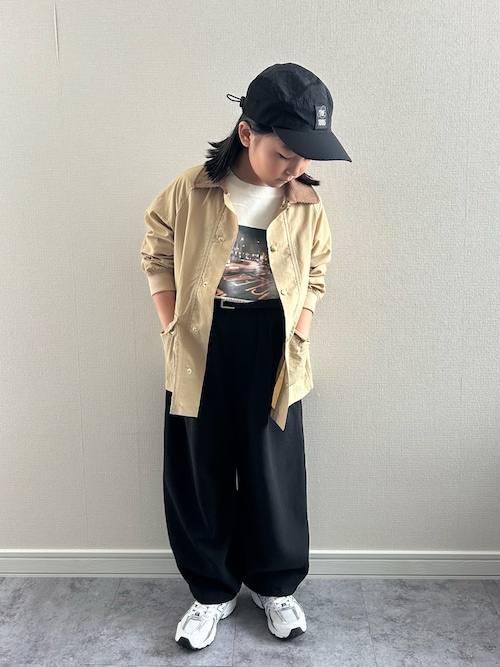 「LOWRYS FARM(ローリーズファーム)のロゴフォトロンT 656104(Tシャツ/カットソー)」を使った、y___aさん(キッズ・120cm)の春コーディネート