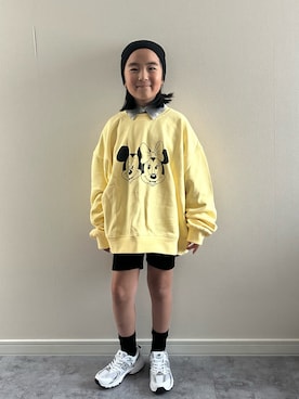 「NEW BALANCE（ニューバランス）の530（スニーカー、ホワイト系）」を使った、y___aさん（キッズ・129cm）の秋コーディネート