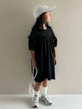 「アイテム（帽子、ホワイト系）」を使った、y___aさん（キッズ・120cm）の夏コーディネート
