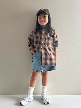 「アイテム（デニムスカート）」を使った、y___aさん（キッズ・120cm）の夏コーディネート