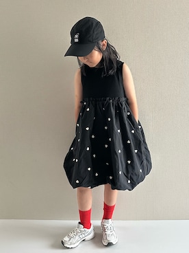 「LOWRYS FARM（ローリーズファーム）のドッキングノースリーブワンピース　451919（ワンピース）」を使った、y___aさん（キッズ・120cm）の夏コーディネート