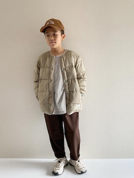 「アイテム（ブルゾン、ブラウン系）」を使った、y___aさん（キッズ・124cm）の秋コーディネート