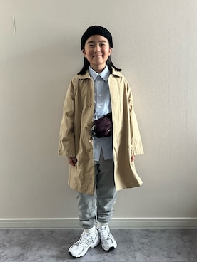 「NEW BALANCE（ニューバランス）の530（スニーカー、ホワイト系）」を使った、y___aさん（キッズ・129cm）の秋コーディネート