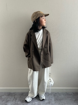 「GLOBAL WORK（グローバルワーク）のアイテム（ジャケット/アウター）」を使った、y___aさん（キッズ・124cm）の春コーディネート