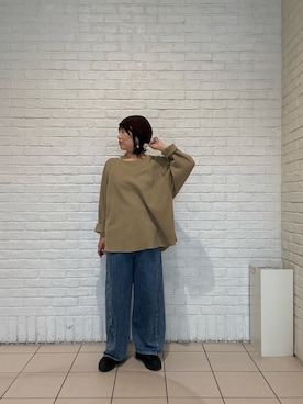 「arth（アース）のアイテム（帽子）」を使った、てらうちさんさん（レディース・162cm）の秋コーディネート