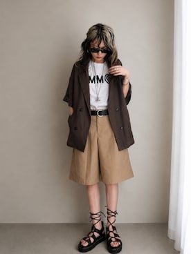 「MM6 Maison Margiela（ｴﾑｴﾑｼｯｸｽ ﾒｿﾞﾝ ﾏﾙｼﾞｪﾗ）のアイテム」を使った、theworldbungeegumさん（レディース・162cm）の夏コーディネート