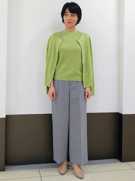 「アイテム（アンサンブル、グリーン系）」を使った、GMさん（レディース・155cm）の冬コーディネート