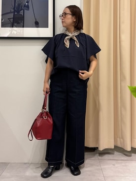 「THE SHOP TK （ザ ショップ ティーケー ）のオブリックトゥパンプス（パンプス）」を使った、SAKUさん（レディース・153cm）の秋コーディネート