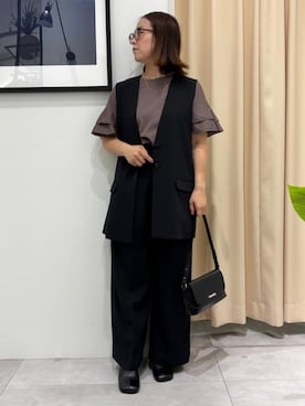 「THE SHOP TK （ザ ショップ ティーケー ）のオブリックトゥパンプス（パンプス）」を使った、SAKUさん（レディース・153cm）の夏コーディネート