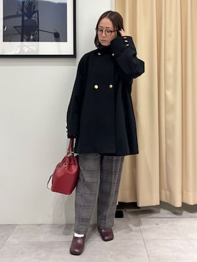 「THE SHOP TK （ザ ショップ ティーケー ）のオブリックトゥパンプス（パンプス）」を使った、SAKUさん（レディース・153cm）の冬コーディネート