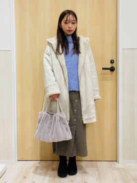 「DRESKIP（ドレスキップ）のアイテム」を使った、minamiさん（レディース・154cm）の冬コーディネート