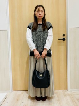 「DRESKIP（ドレスキップ）のアイテム」を使った、minamiさん（レディース・154cm）の秋コーディネート