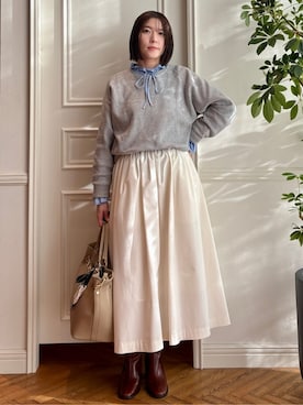 「MILOS（ミロス）のアイテム」を使った、nakaoさん（レディース・160cm）の冬コーディネート