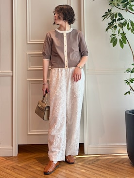 「AULENTTI（オウレンティ）のアイテム」を使った、nakaoさん（レディース・160cm）の春コーディネート