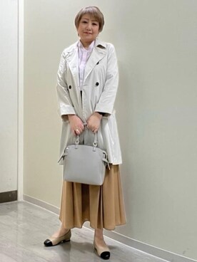 「アイテム（ピーコート）」を使った、mariさん（レディース・160cm）の春コーディネート