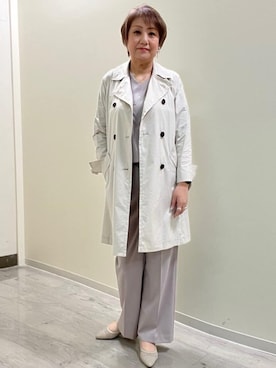 「アイテム（ピーコート）」を使った、mariさん（レディース・160cm）の春コーディネート