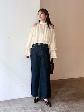 「LAGUNAMOON（ラグナムーン）のアイテム（シャツ/ブラウス）」を使った、SAKI DAITSUさん（レディース・166cm）の夏コーディネート
