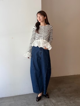 「アイテム（カーディガン/ボレロ、その他）」を使った、SAKI DAITSUさん（レディース・166cm）の夏コーディネート