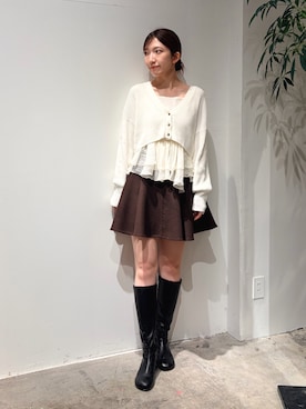「LAGUNAMOON（ラグナムーン）のアイテム」を使った、SAKI DAITSUさん（レディース・166cm）の秋コーディネート