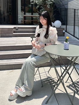 「LILY BROWN（リリーブラウン）のアイテム」を使った、えりさん（レディース・153cm）の夏コーディネート