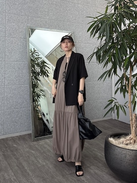 「GALLEST（ギャレスト）のアイテム（テーラードジャケット）」を使った、kotakiさん（レディース・158cm）の夏コーディネート