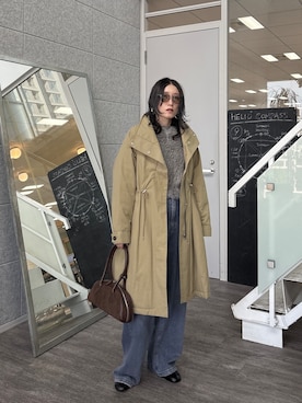 「GALLEST（ギャレスト）のアイテム（デニムパンツ）」を使った、kotakiさん（レディース・158cm）の秋コーディネート