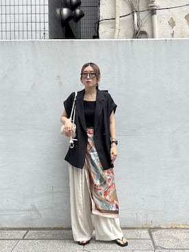 「GALLEST（ギャレスト）のアイテム（テーラードジャケット）」を使った、kotakiさん（レディース・158cm）の夏コーディネート