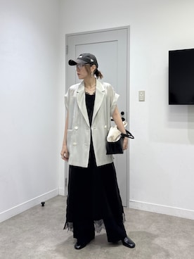 「GALLEST（ギャレスト）のアイテム（テーラードジャケット）」を使った、kotakiさん（レディース・158cm）の夏コーディネート