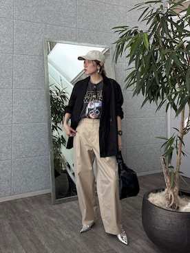 「GALLEST（ギャレスト）のアイテム（テーラードジャケット）」を使った、kotakiさん（レディース・158cm）の夏コーディネート