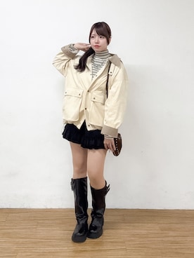 「アイテム（その他アウター）」を使った、senaさん（レディース・163cm）の冬コーディネート