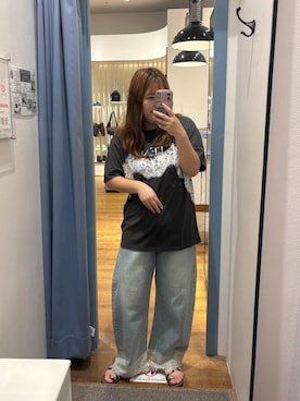 「LOWRYS FARM（ローリーズファーム）のレースデニム　601055（デニムパンツ、ブルー系）」を使った、ゆっきー☺︎さん（レディース・160cm）の夏コーディネート