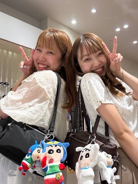 「LOWRYS FARM（ローリーズファーム）の【クレヨンしんちゃん】ぬいキーホルダー 826683/GOODS（キーホルダー、その他）」を使った、ゆっきー☺︎さん（レディース・160cm）の夏コーディネート