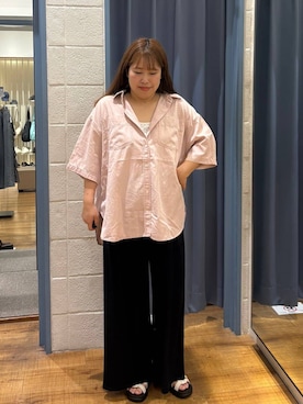 「LOWRYS FARM（ローリーズファーム）のスタイルＵＰクロスカップキャミ　100757（Tシャツ/カットソー、ホワイト系）」を使った、ゆっきー☺︎さん（レディース・160cm）の夏コーディネート