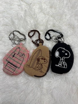 「LOWRYS FARM（ローリーズファーム）の【SNOOPY】カラビナポーチ　660742/GOODS（ポーチ、ベージュ系）」を使った、ゆっきー☺︎さん（レディース・160cm）の夏コーディネート